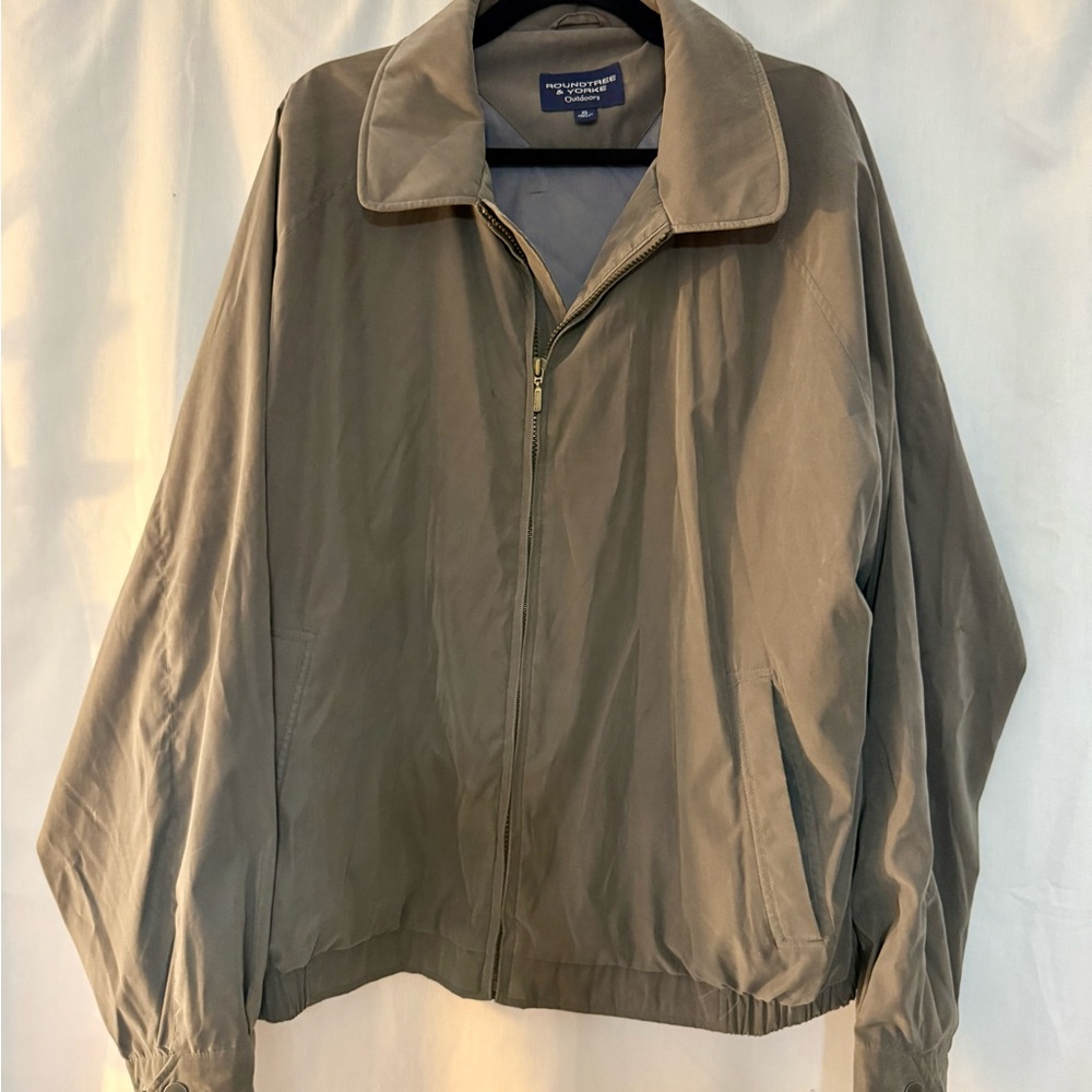 Roundtree & Yorke Men's Olive Green Faux Suede Jacket